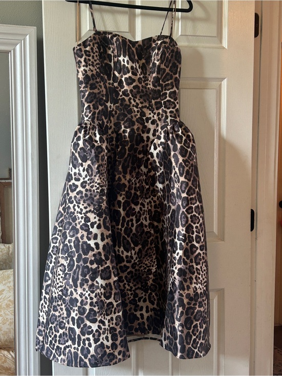 Express Dresses & Skirts - Express Beckham Leopard Print Party Dress - Brown & Black